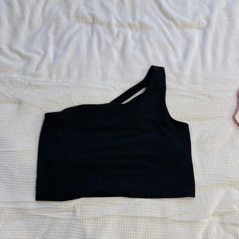 BEYOND YOGA Spacedye one-shoulder crop top